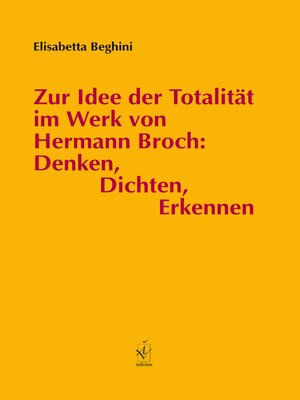 cover image of Zur Idee der Totalität im Werk von Hermann Broch
